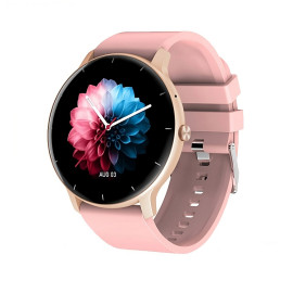 Фитнес часы для женщины LIGE Full Touch Pink Silicone