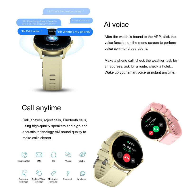 Фитнес часы для женщины LIGE Full Touch Pink Silicone - 2