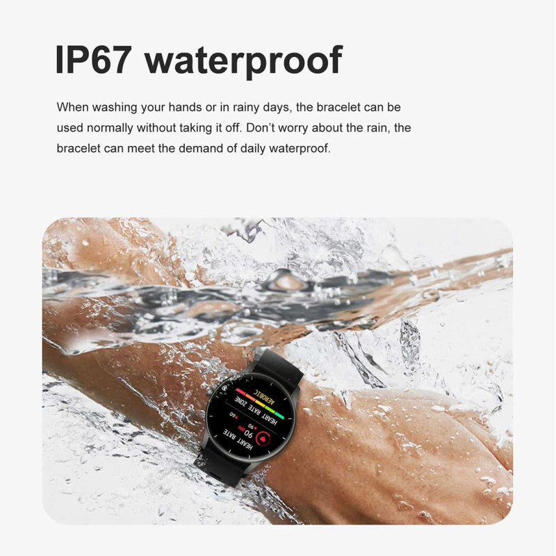 Фитнес часы для женщины LIGE Full Touch Pink Silicone - 5