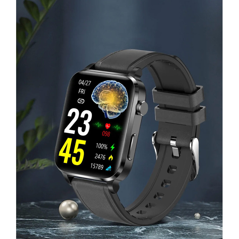 Годинник для вимірювання цукру в крові Corband Gejian Leather Black - 5