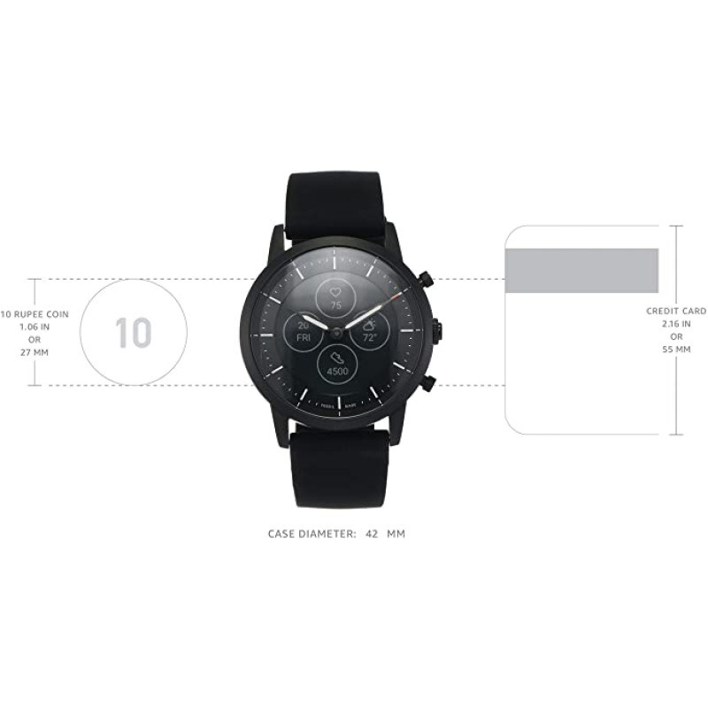 Розумний гібридний годинник Fossil Hybrid HR Black - 3