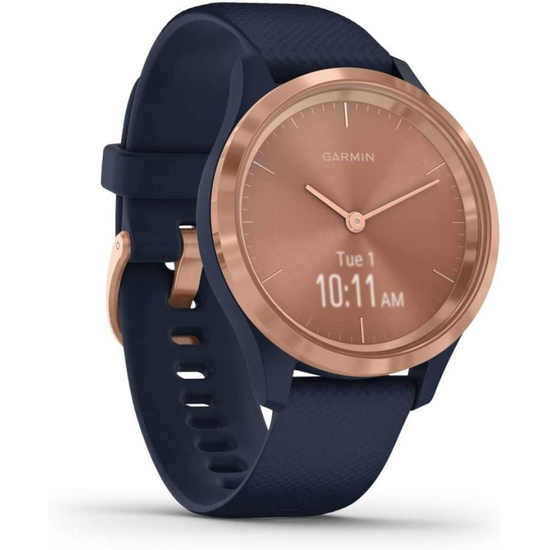 Гибридные смарт часы Garmin vivomove 3s Rose Gold with Navy Band