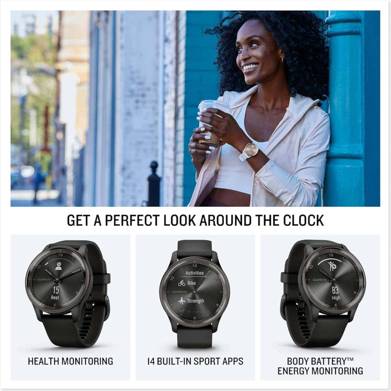 Гибридные часы Garmin vívomove Trend Black - 4
