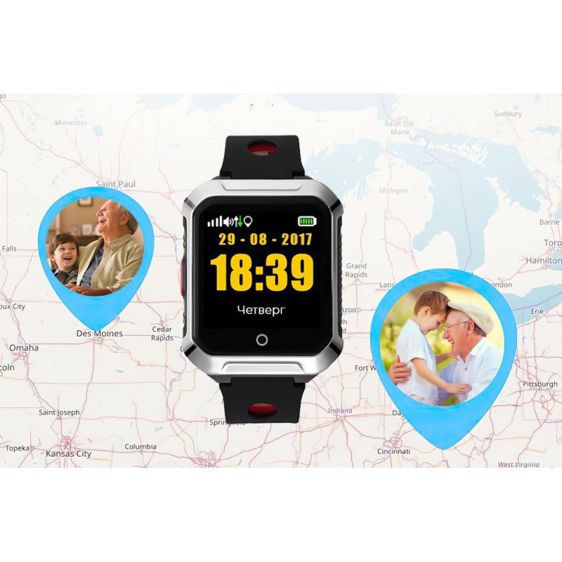 Смарт-часы GoGPS M02 Черный (M02BK) - 2