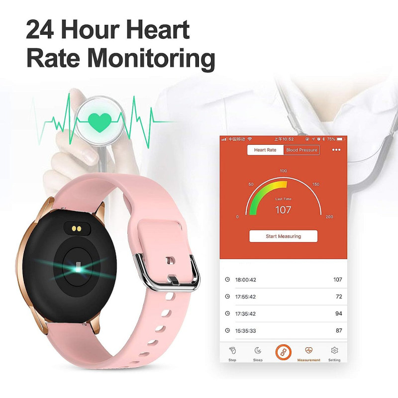 Смарт часы для девушки LIGE 2025 Pink Silicone - 2