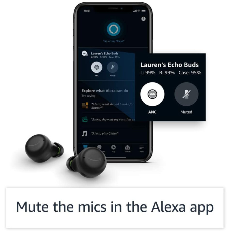 Наушники Amazon Echo Buds 2 Black - 2