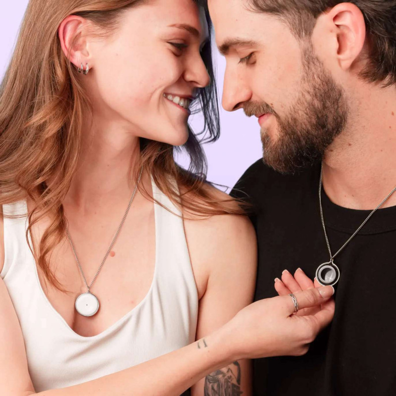 Парный браслет касания Bond Touch Mini Whitw Silver Necklace - 4