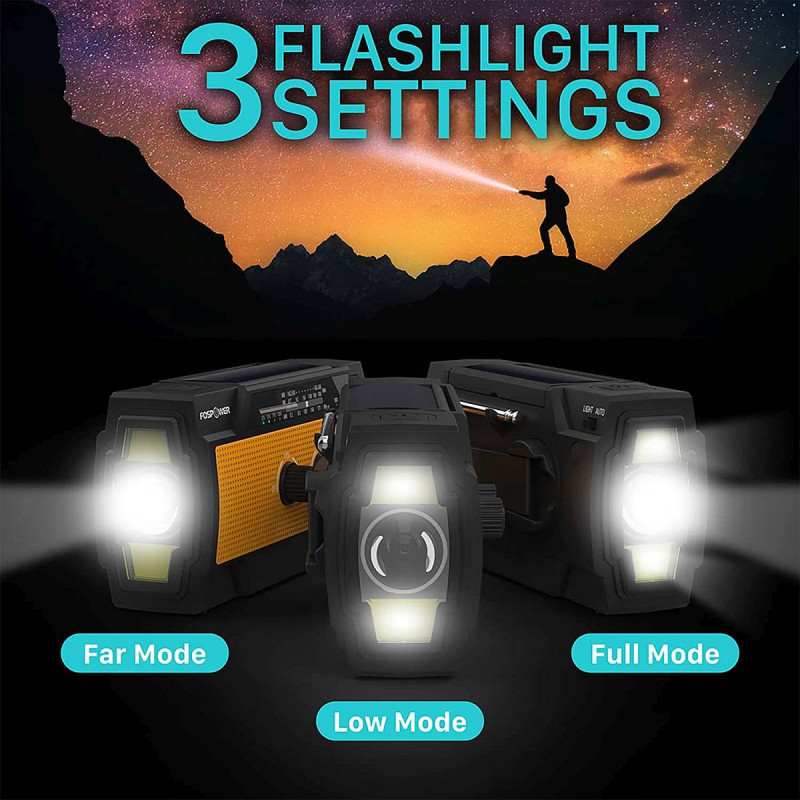 Радиоприемник на солнечной батарее FosPower 4000mAh Orange - 5