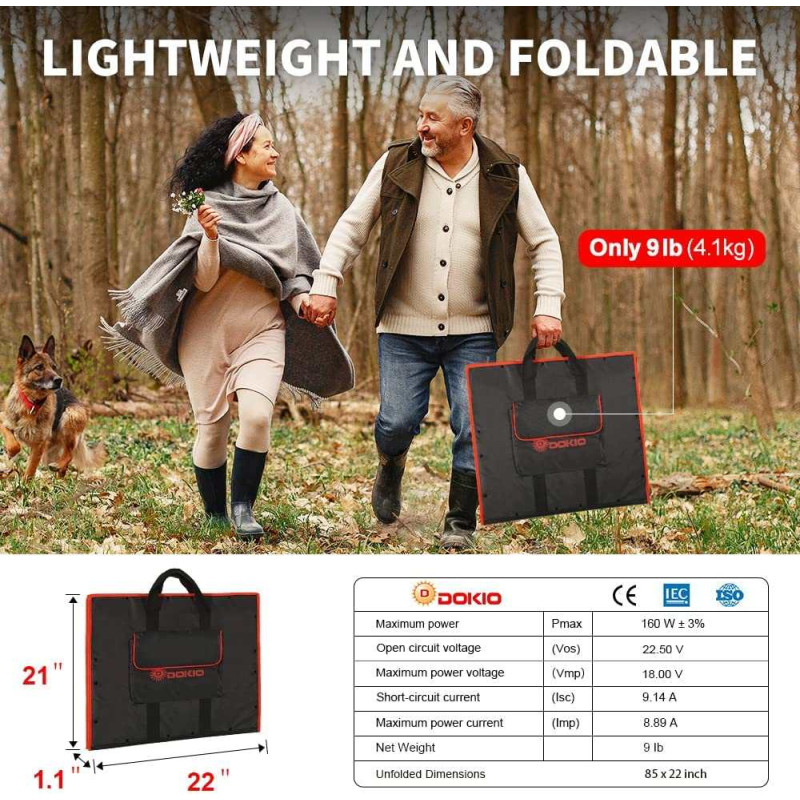 Переносные солнечные панели с контроллером 160W/18V - 4