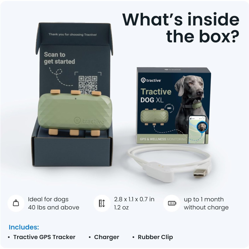 GPS трекер для собак Tractive LTE Green 22 кг+ - 1