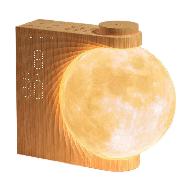 Світловий будильник нічник Luna Woodgrain