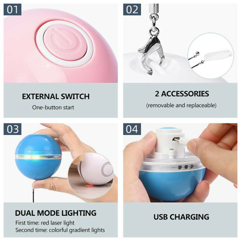 Умная игрушка для кота. Интерактивный мяч White - 2