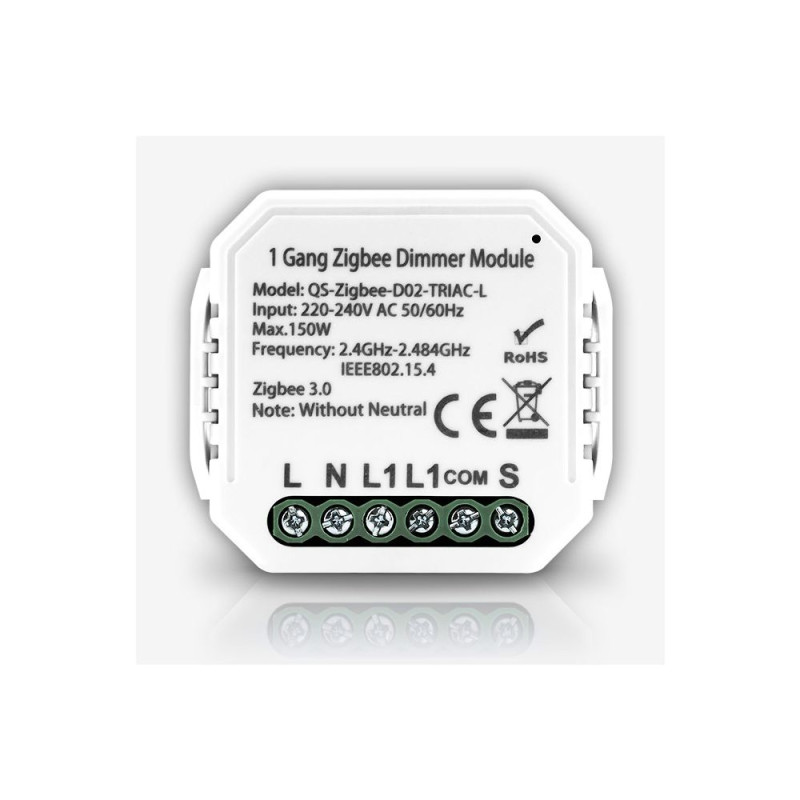 Одноканальный Zigbee диммер Tuya без нулевой линии
