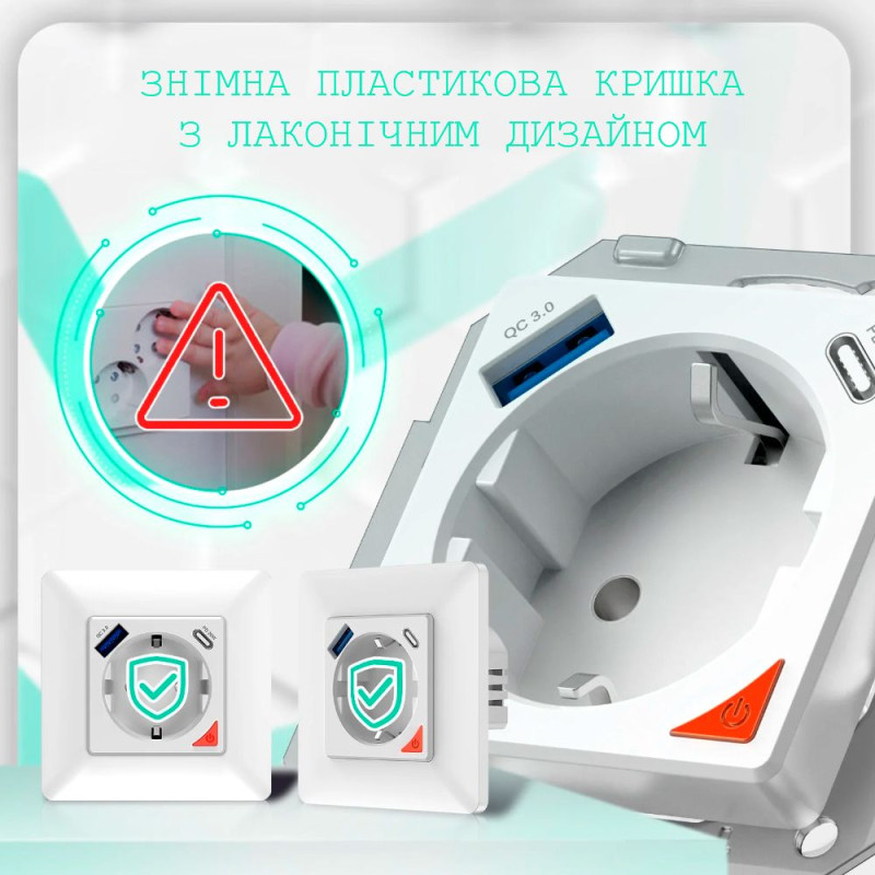 WiFi розетка Moes с USB Type-C (Tuya smart) - 3