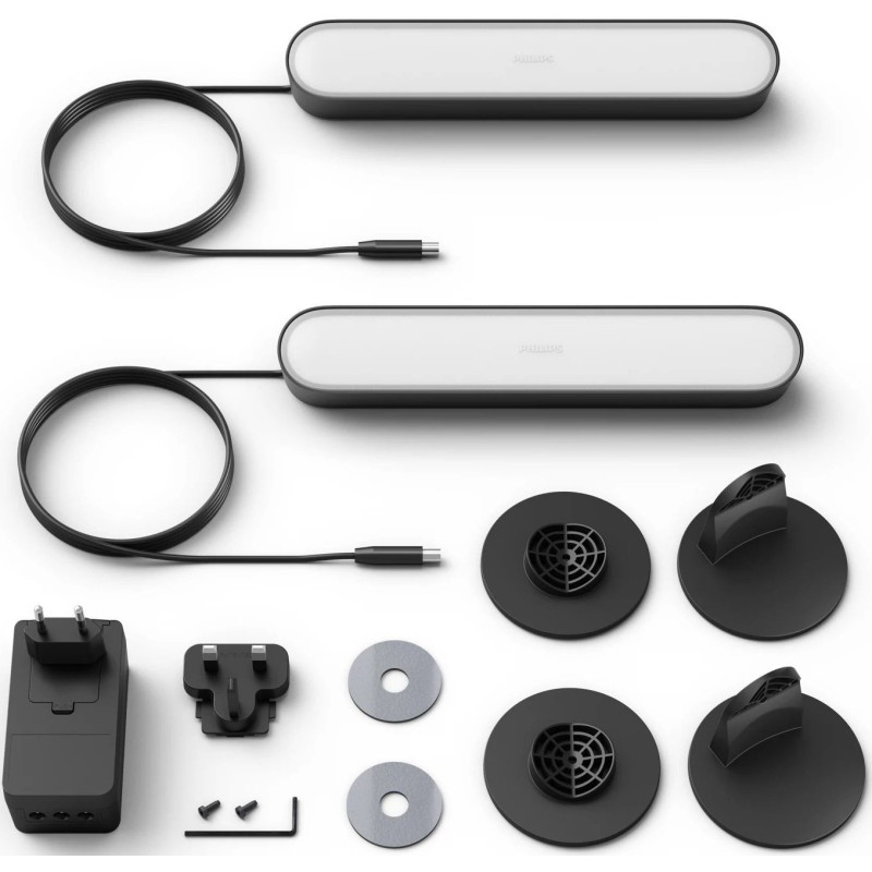 Philips Hue Панель освітлення розумна Play, 2000K-6500K, RGB, ZigBee, димування, базовий комплект, блок живлення, 2шт, чорний - 4