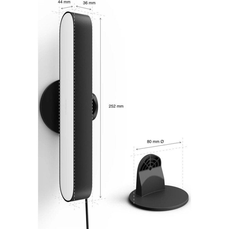 Philips Hue Панель освітлення розумна Play, 2000K-6500K, RGB, ZigBee, димування, базовий комплект, блок живлення, 2шт, чорний - 3