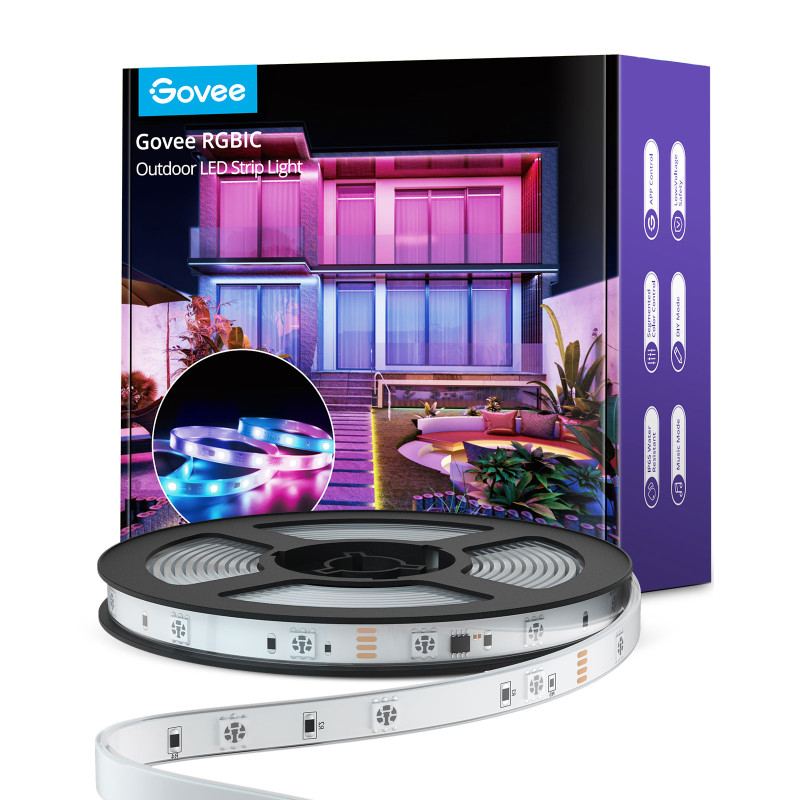 Govee Стрічка світлодіодна розумна H6172 Phantasy Outdoor LED RGBIC Strip Lights 10м Білий