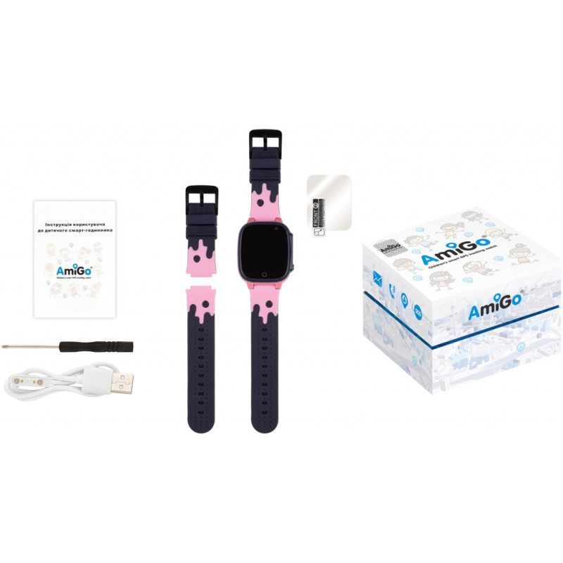 Смарт-годинник Amigo GO008 MILKY GPS WIFI Pink (873293) - 3