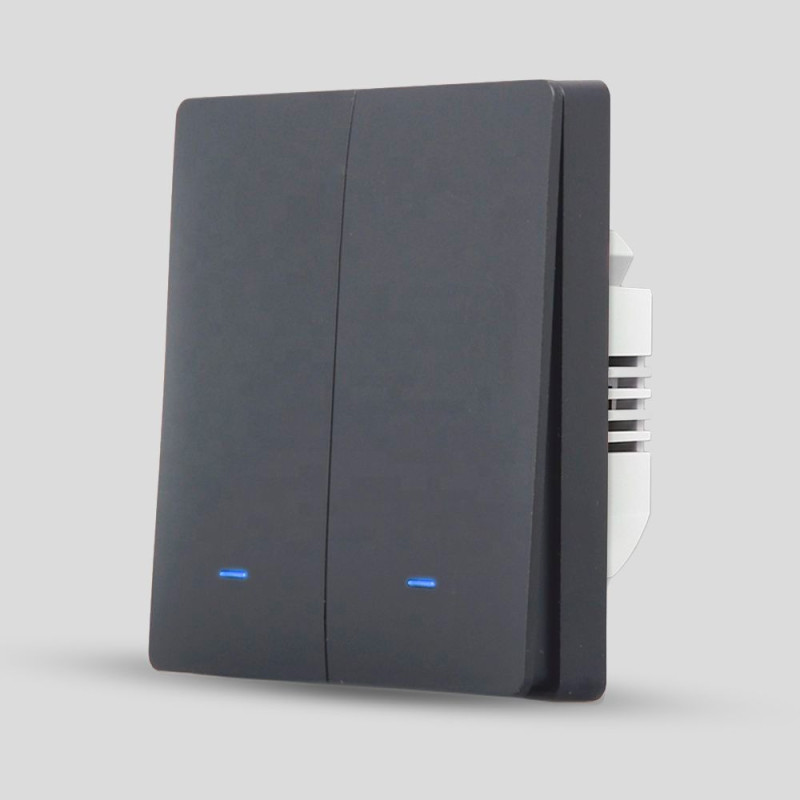 Wi-Fi выключатель черный Tuya (2 клавиши)