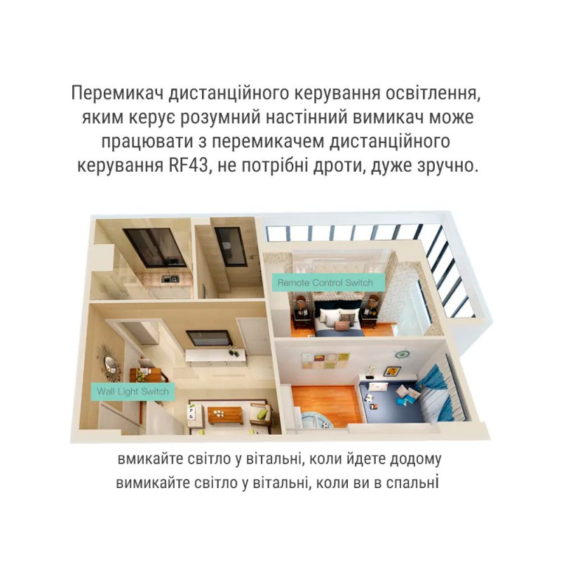 Wi-Fi выключатель черный Tuya (2 клавиши) - 4