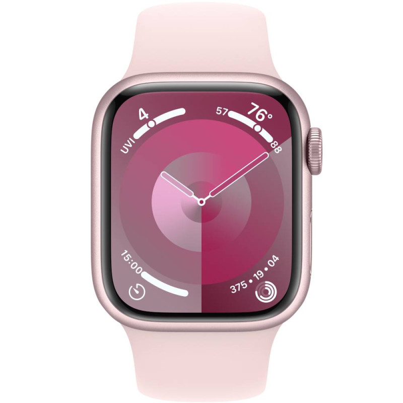 Смарт-часы Apple Watch Series 9 GPS 41mm Pink Aluminium Case with Light Pink Sport Band - S/M (MR933QP/A) - 1