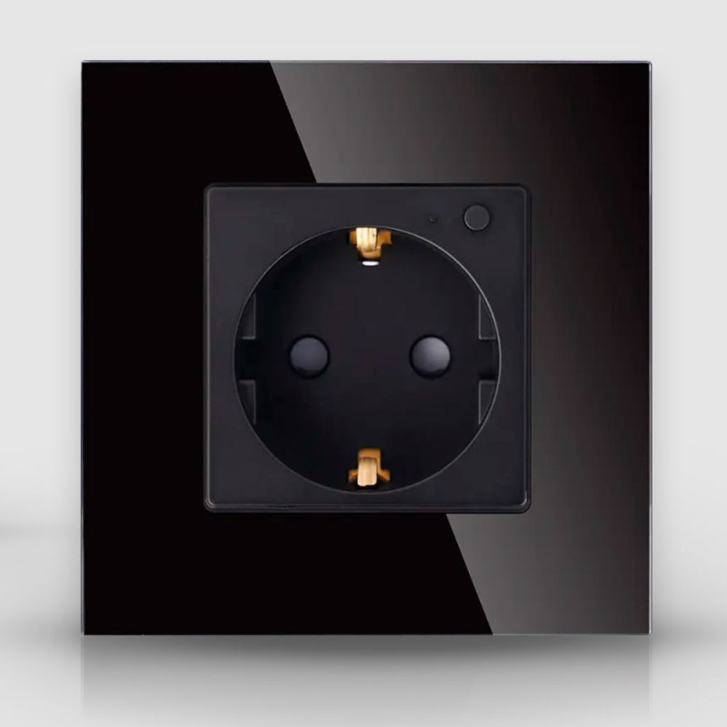 Черная Zigbee розетка Tuya smart