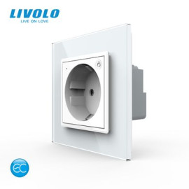 Умная розетка EC с заземлением Livolo белый (VL-M7FCTC16AZ2-2WP)