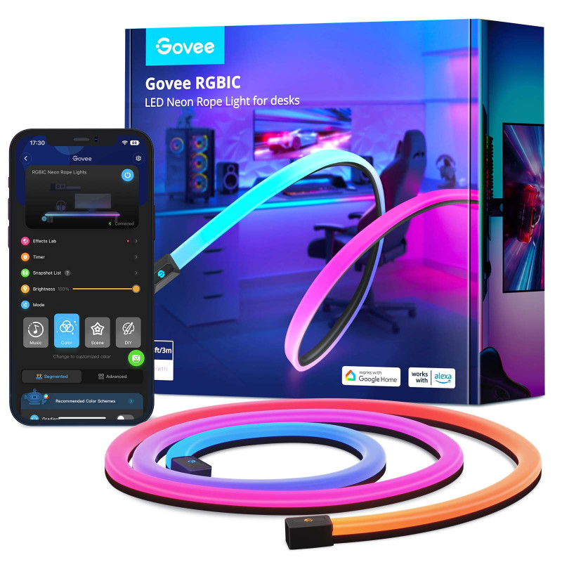 Govee Стрічка світлодіодна розумна H61C3 Neon Gaming Table Light 3м Білий