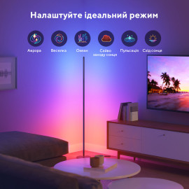 Govee Настільний світильник розумний H6076 RGBICW Smart Corner Floor Lamp Чорний