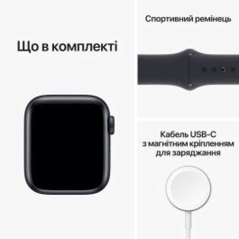 Смарт-часы Apple Watch SE 2022 GPS 40mm Midnight Aluminium Case with Midnight Sport Band - Regular (MNJT3UL/A) - 3