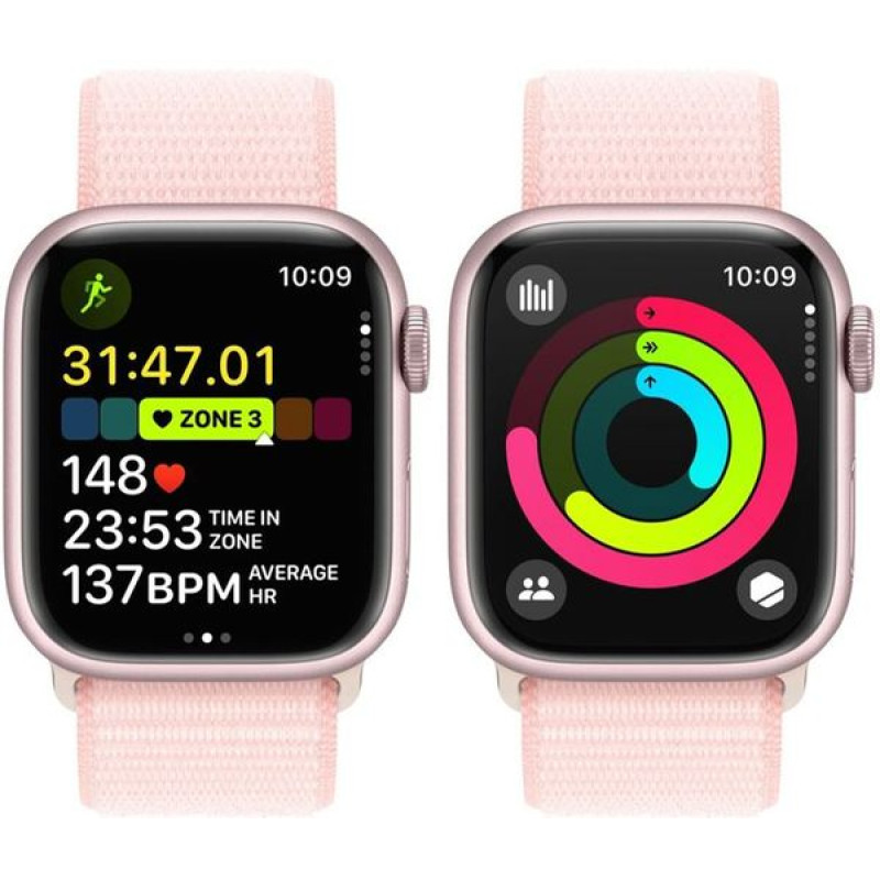 Смарт-часы Apple Watch Series 9 GPS 41mm Pink Aluminium Case with Light Pink Sport Loop (MR953QP/A) - 2
