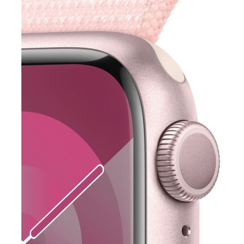 Смарт-часы Apple Watch Series 9 GPS 41mm Pink Aluminium Case with Light Pink Sport Loop (MR953QP/A) - 1