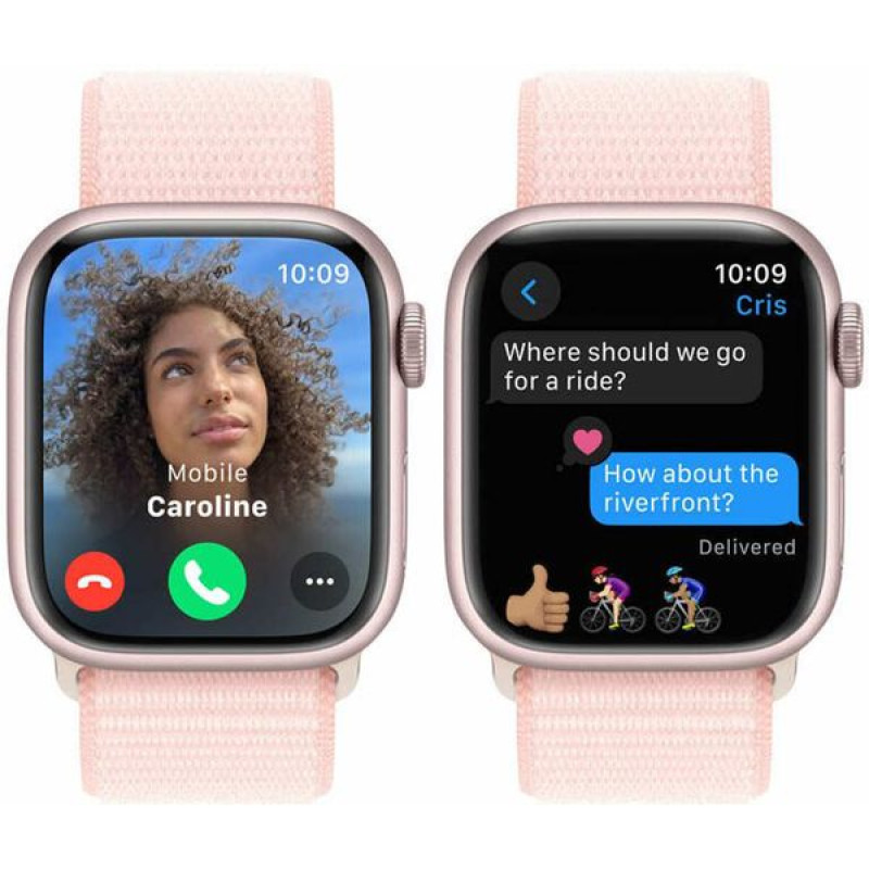 Смарт-часы Apple Watch Series 9 GPS 41mm Pink Aluminium Case with Light Pink Sport Loop (MR953QP/A) - 3