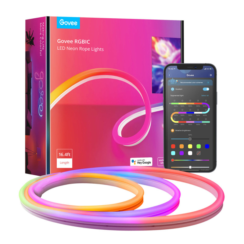 Govee Лента светодиодная умная H61A2 Neon LED Strip Light 5м Белый