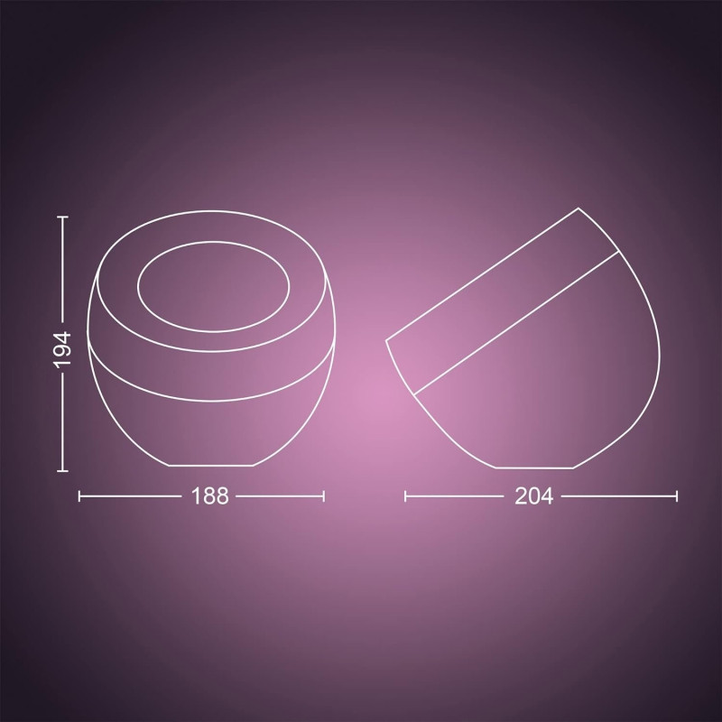 Philips Hue Настольный светильник умный Iris, 2000K-6500K, RGB, ZigBee, Bluetooth, диммирование, серебряный - 3