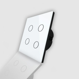 Белый сенсорный четырехклавишный выключатель Tuya Wi-Fi