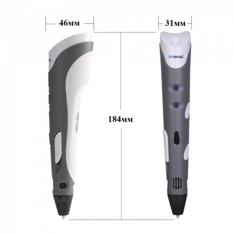 3D-ручка MYRIWELL RP-100A Gray (ABS) - 2