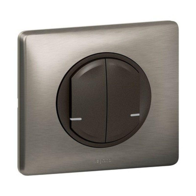 Legrand Умный беспроводной выключатель 2-клавишный (Celiane with NETATMO) [Графит]