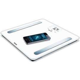 Beurer Ваги підлогові, 180кг, 2хААА в комплекті, скло, білий