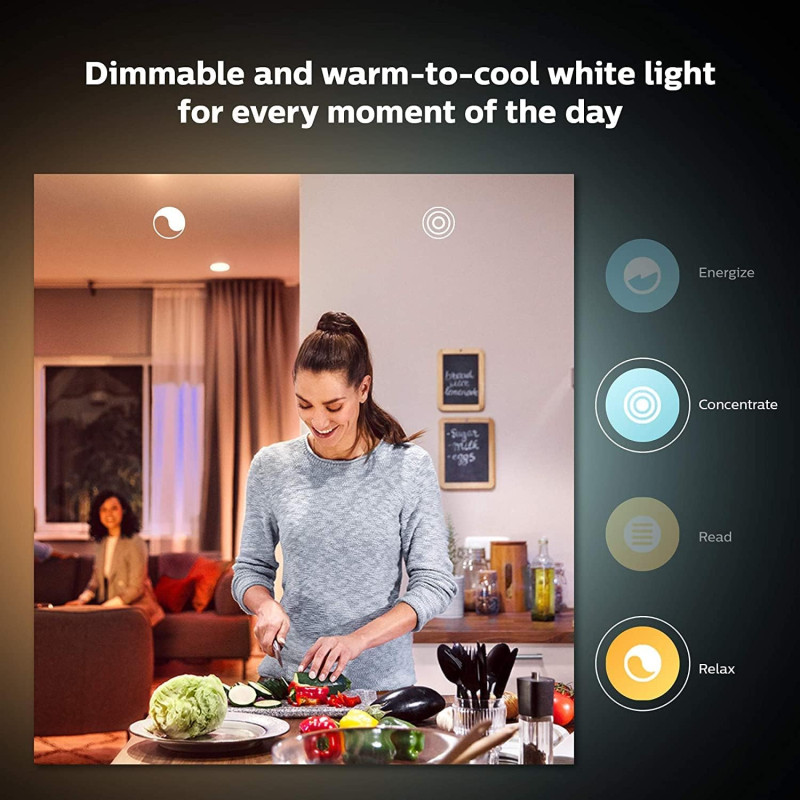 Philips Hue Лампа умная GU10, 5W(50Вт), 2200K-6500K, Tunable white, ZigBee, Bluetooth, диммирование - 4