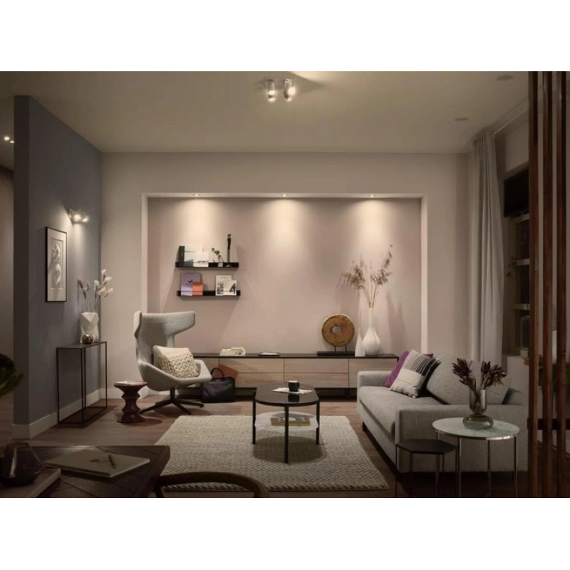 Philips Hue Лампа умная GU10, 5W(50Вт), 2200K-6500K, Tunable white, ZigBee, Bluetooth, диммирование - 2