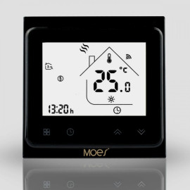 Сенсорний Zigbee регулятор електричної теплої підлоги Moes чорний (Tuya smart)