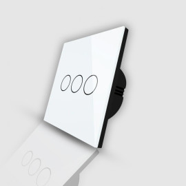 Белый сенсорный трехклавишный выключатель Tuya Wi-Fi