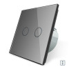 Сенсорный выключатель 2 сенсора для ролет штор ворот жалюзи Livolo серый стекло (VL-C702W-15)