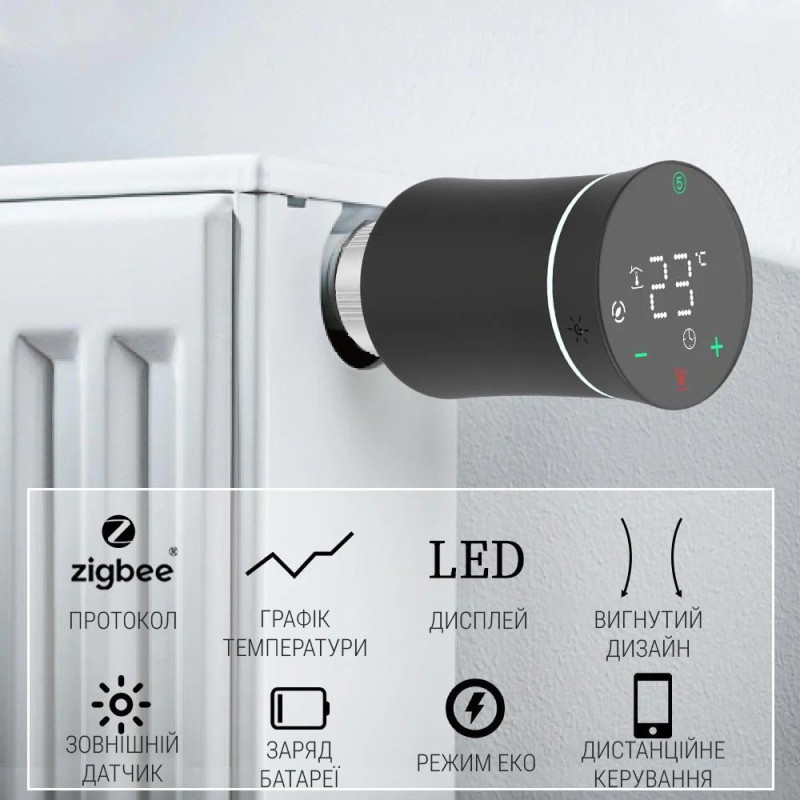 Радиаторный термостат Moes (Tuya smart, Zigbee) - 2