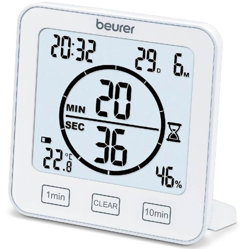 Beurer Термогігрометр вимірювання, вологість, час, білий