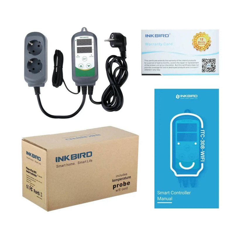Контроллер Inkbird ITC-308 WiFi нагрев и охлаждение с Wi-Fi | Температурный щуп NTC - 5