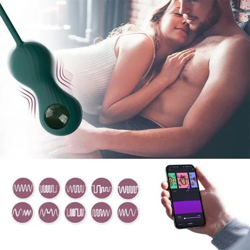 Magic Motion – Crystal Duo Smart Kegel Vibrator - Смарт-тренажер Кегеля (бирюзовый) - 4