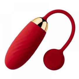 Svakom Ella Vibrating Egg Red - виброяйцо со смарт-управлением, 21.5х3.3 см (коралловый)