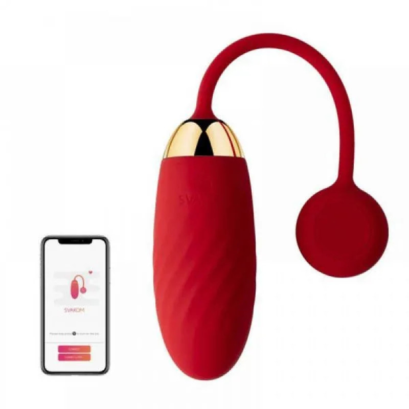 Svakom Ella Vibrating Egg Red - виброяйцо со смарт-управлением, 21.5х3.3 см (коралловый) - 1